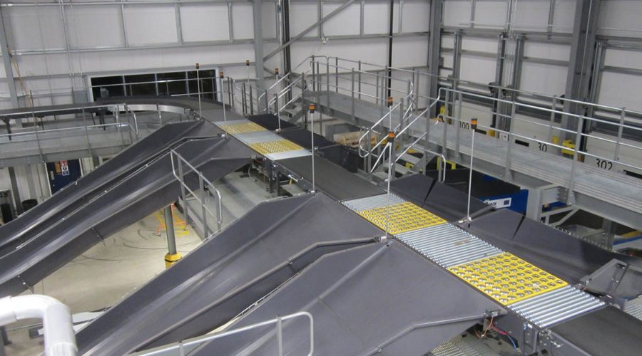 Parcel Sortation System with Astec 2-Way Patented Switch Units
